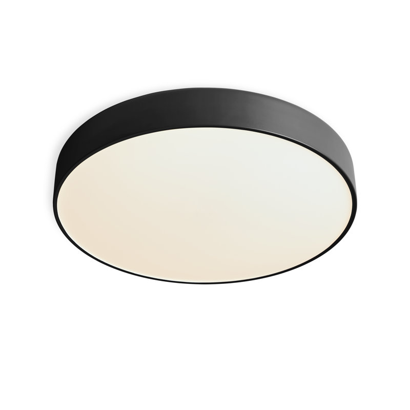 Bobber Glass LED Flush Mount, Black, 4" H x 12" W x 12" D