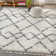 Cantera Shag Plush Tassel Moroccan Tribal Geometric Trellis Ivory/Gray Rug