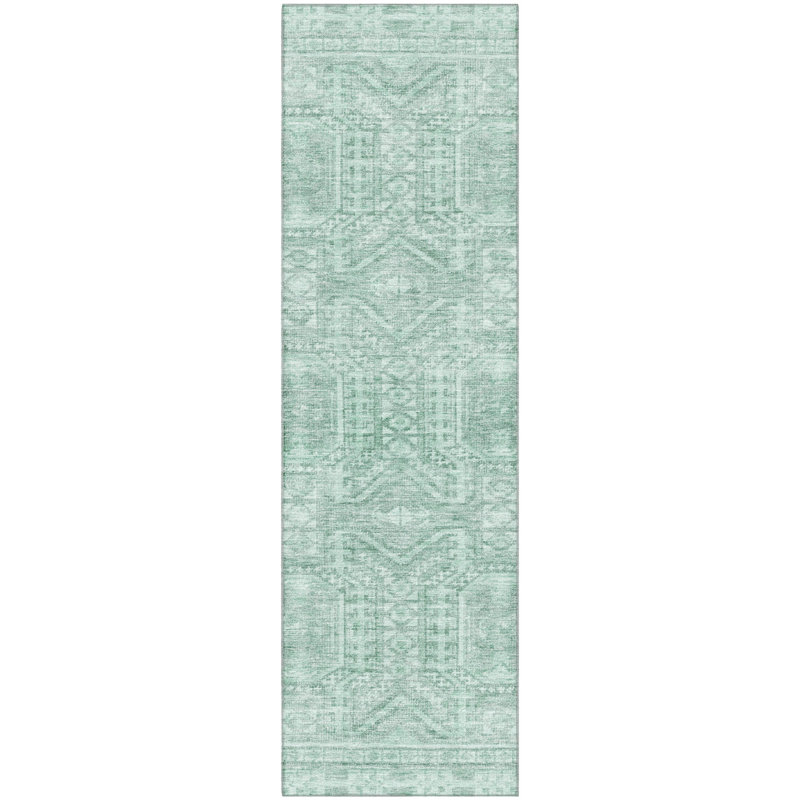 Premium Machine Washable Mayfield AMF1920 Border Rug, Runner 2'3" x 7'6"