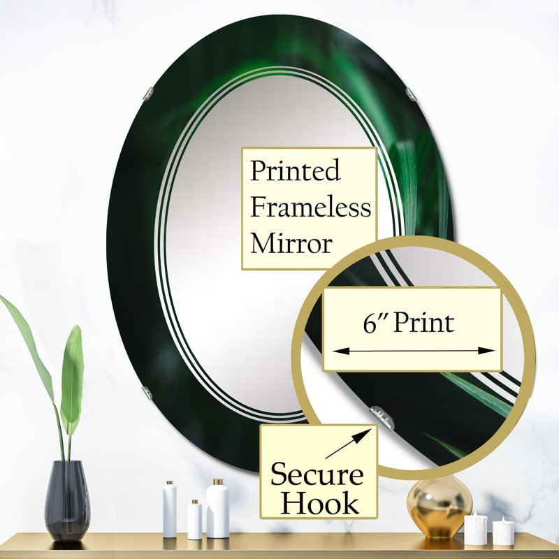 Miroir mural tropical avec fougère tropicale, 36 po x 24 po