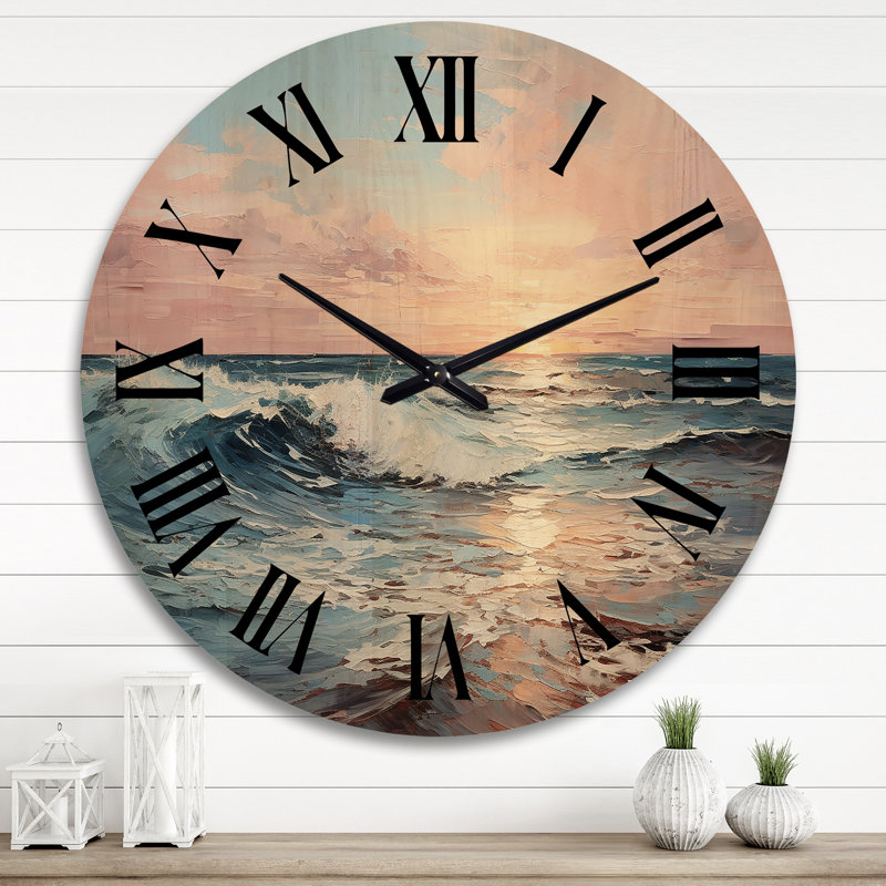 Horloge murale en bois massif Knudtson, Très grand