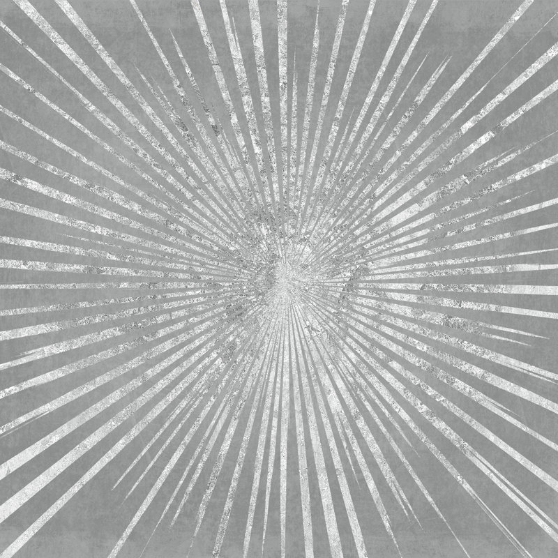 Silver Sunburst I by Wild Apple Portfolio - Wrapped Canvas Print, 91cm H x 91cm W 