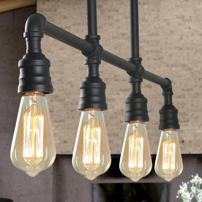 Luminaire suspendu noir sable 4 lumières Jieun