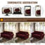 Velours de style Mid-Century bourgogne de 63 po à 2 places, style, garniture cloutée, roulé, boutons, coussins, revêtement en bois et coussin, printemps