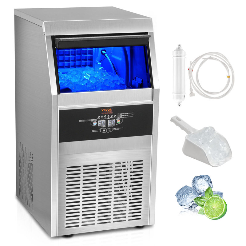 VEVOR 80 lb. Daily Production Cube Clear Ice Freestanding Ice Maker