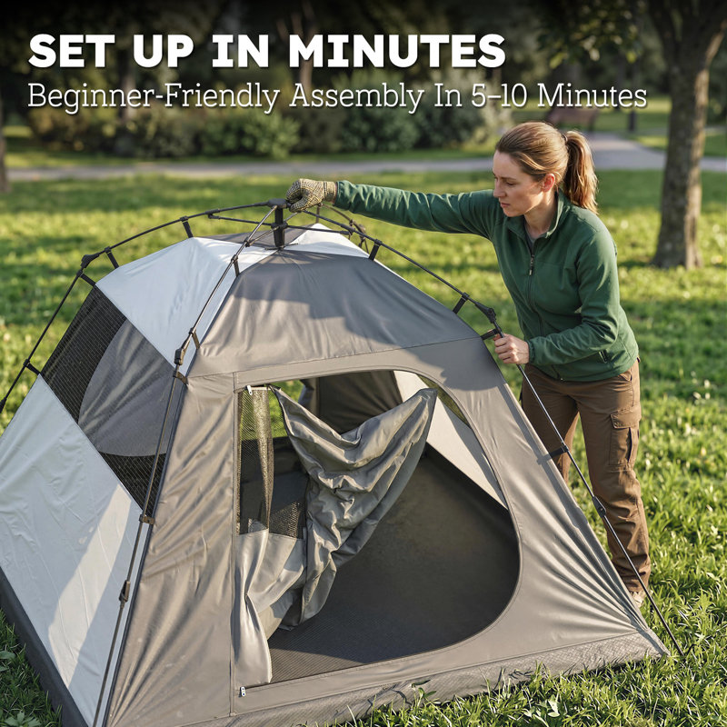 2 Person Tent, Grey/Green