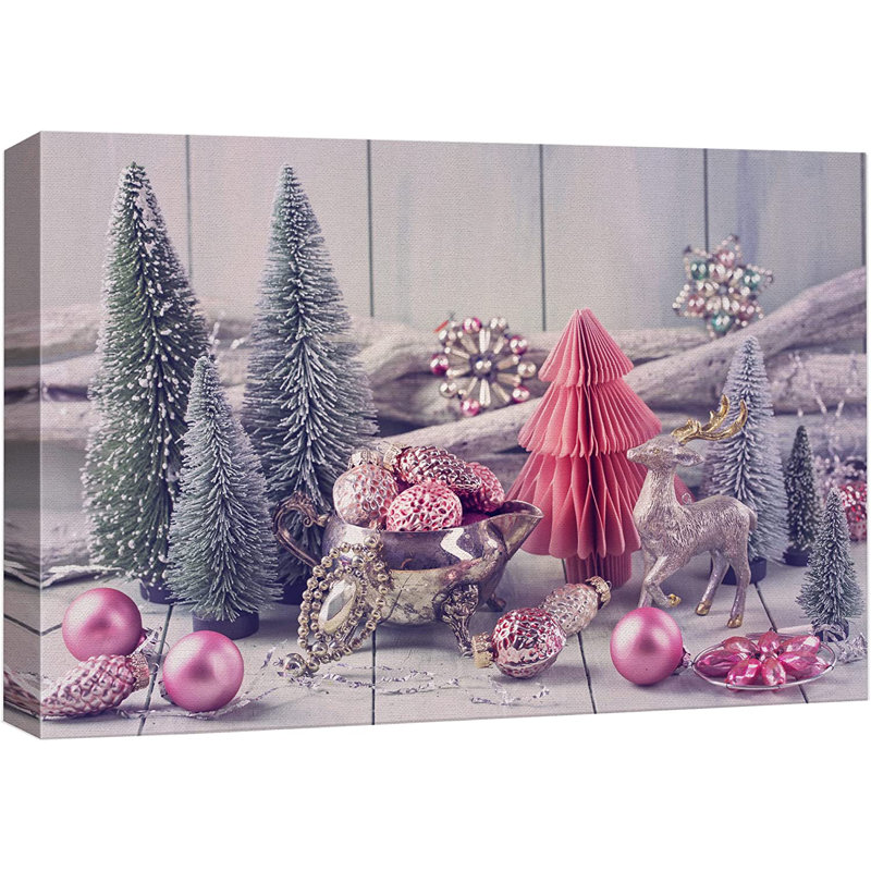 «Christmas Holiday Celebration», impression sur toile tendue, H 32 po x l 48 po x P 1,5 po