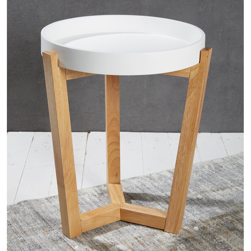 Maddison Tray Top End Table, White