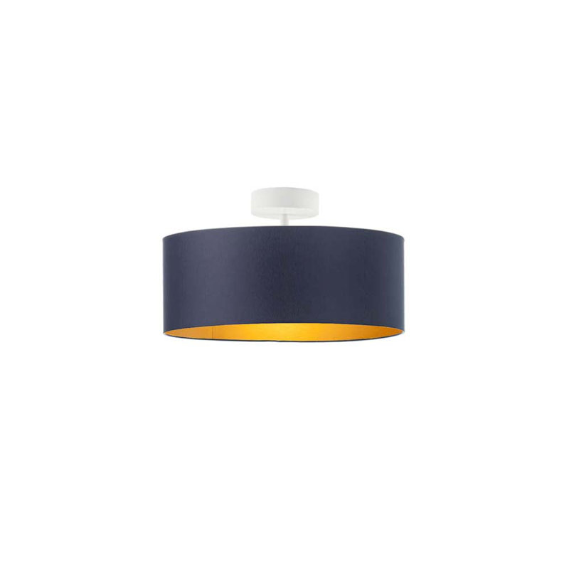 Geelke Fabric Semi Flush Mount, White, Dark Grey