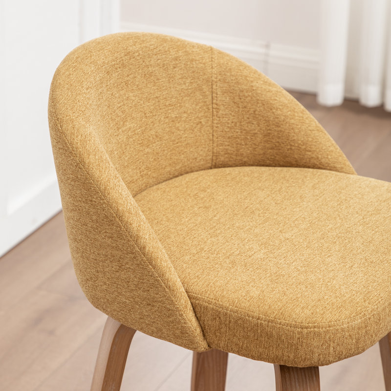 Swivel Upholstered Counter Stool, Set of 2, 64.5cm, YELLOW