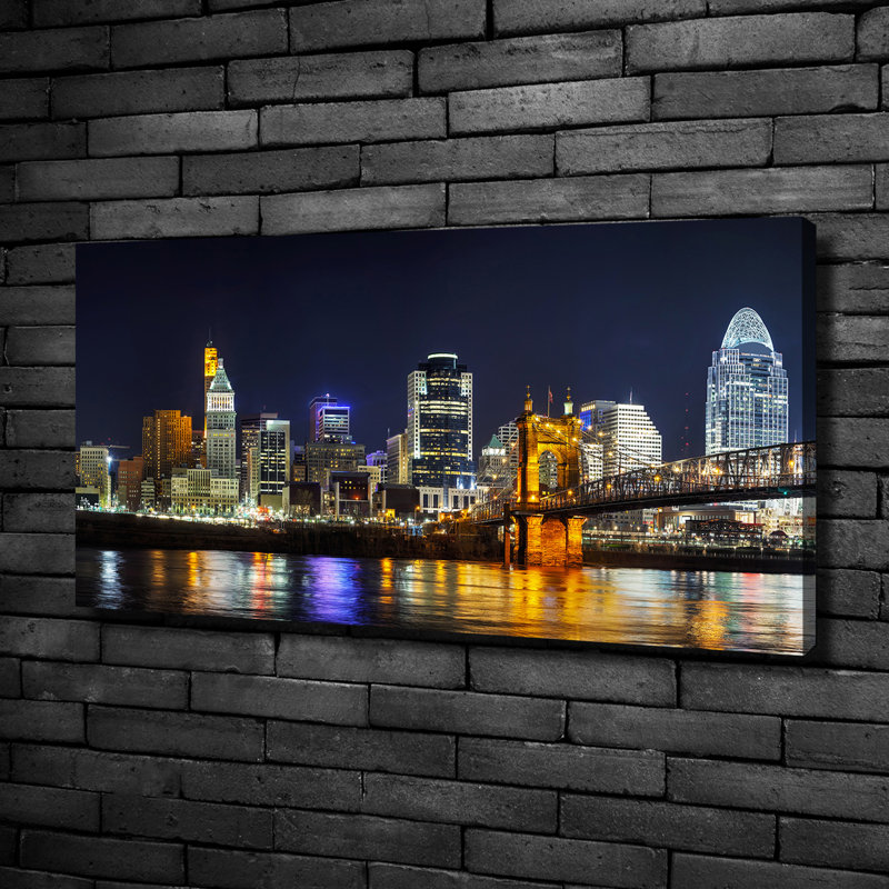 Ohio River At Night - Print, Canvas, 50cm H x 100cm W x 2cm D
