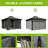 Outdoor Metal Hardtop Patio Gazebo with Privacy Curtain and Mosquito Netting-100140186
