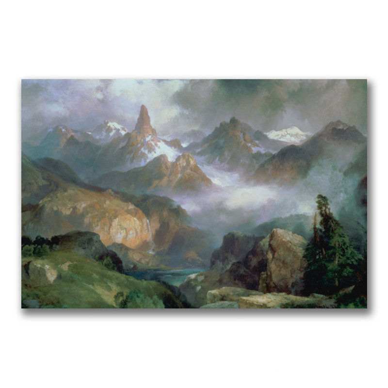 « index peak yellowstone » par thomas moran, reproduction d’art sur toile tendue, H 16 po x l 24 po x P 2 po