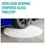 Plateau de table rond en verre trempé Marble Design, protecteur de table blanc épais de 8 mm, plateau de table de remplacement-122766823-122766817