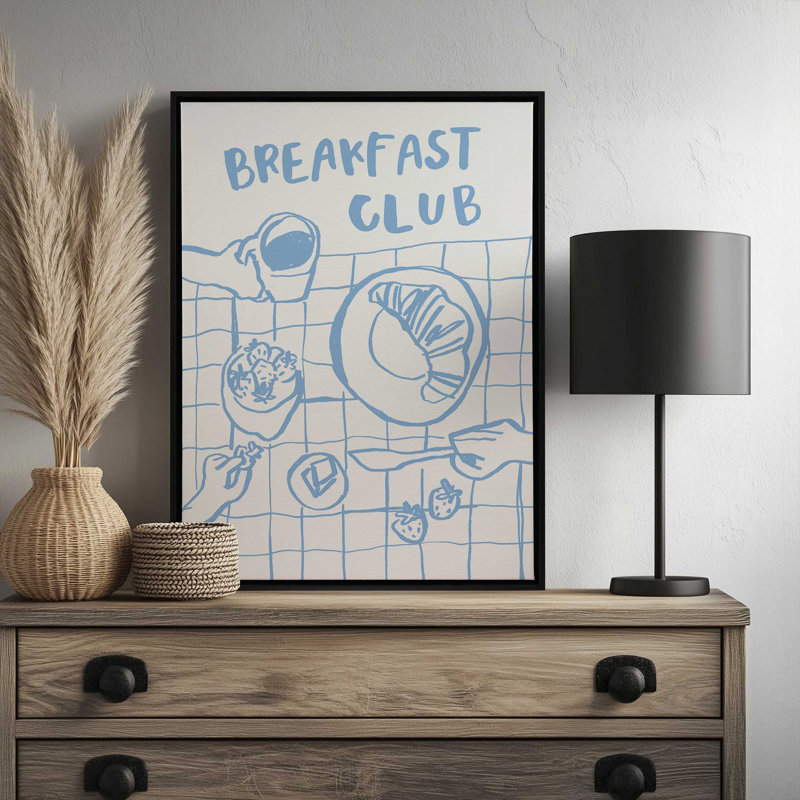 «Breakfast Doodles III White» par Jenaya Jackson, reproduction d'art, L 30 x H 40, Brun, Toile avec cadre