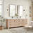 Charnley 84" Double Bath Vanity Grain Composite Stone Top-1654882655