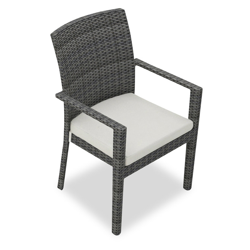 District Outdoor Dining Armchair, Canvas Natural Sunbrella® Canvas