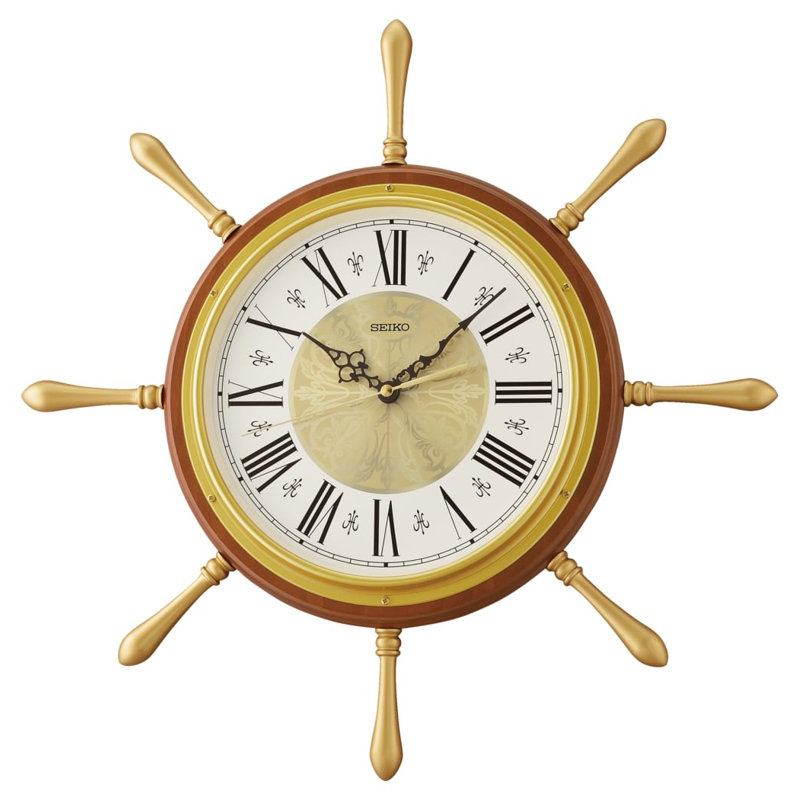 QXA785BLH Wall Clock, Brown