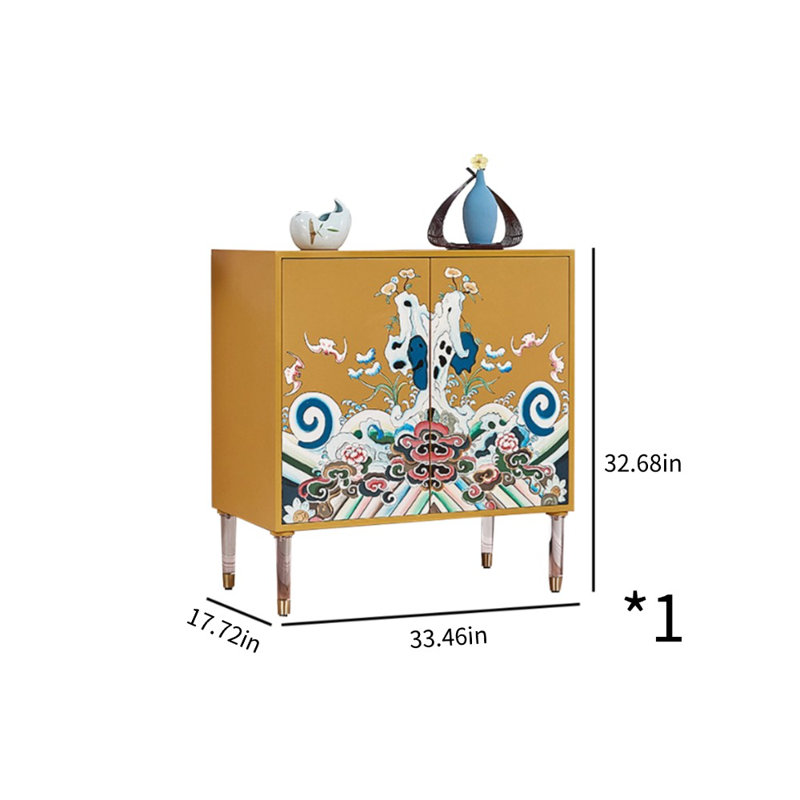 Armoire décorative peinte