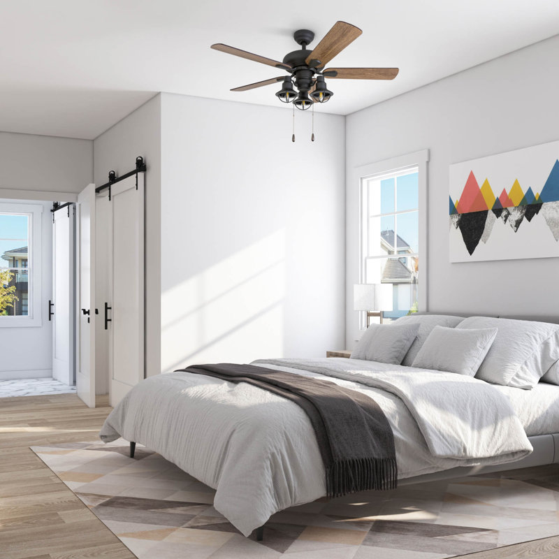 Piercy 42" Ceiling Fan with LED Light, Standard No Remote