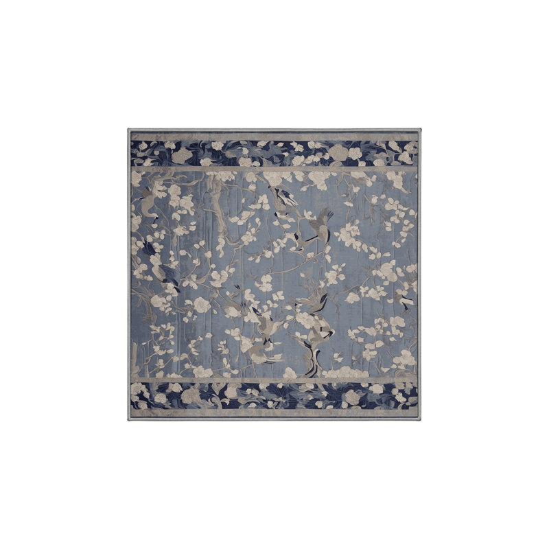 Machine Washable Grey Area Rug, Square 4'