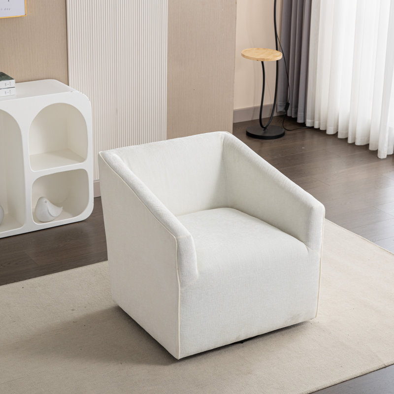 Fauteuil demi-tonneau pivotant à 360 ° Nice, White