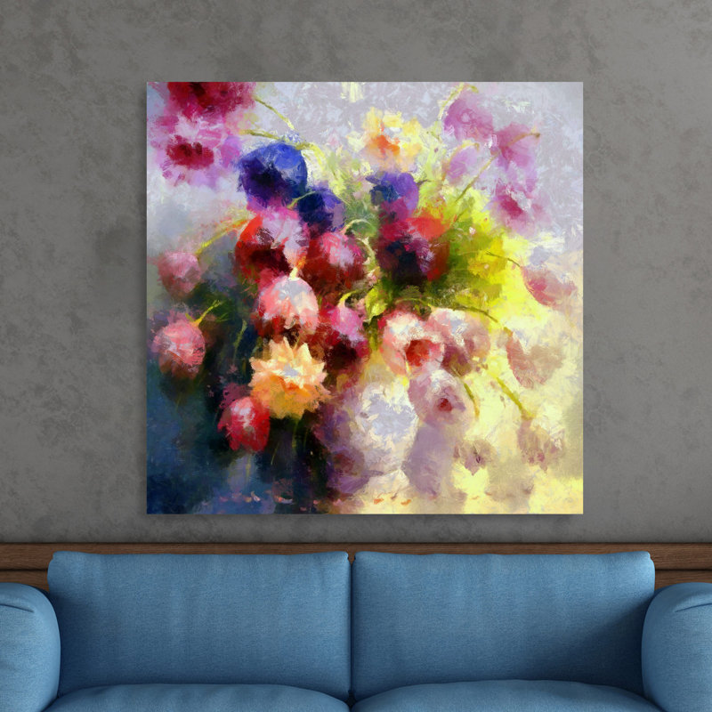 Abdouallah " Poppy Bouquet I ", 20" H x 20" W x 1.5" D