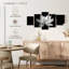 Ensemble de 5 pièces fleurs de lotus monochromes sur toile-92790281