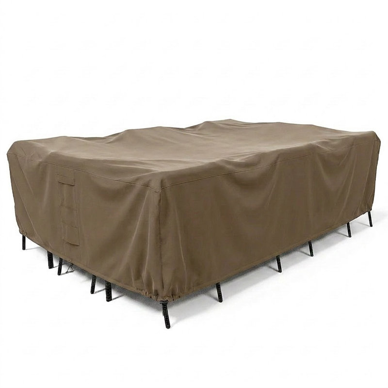 Hyslop Water Resistant Patio Dining Set Cover – Heavy Duty, Durable Outdoor Furniture Cover with Click-Close Straps, Adjustable Elastic Hem, and Air Vents