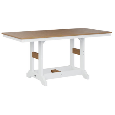 Chesterville Regular Natural Teak Top With White Base 66″ Rectangular Bar Table
