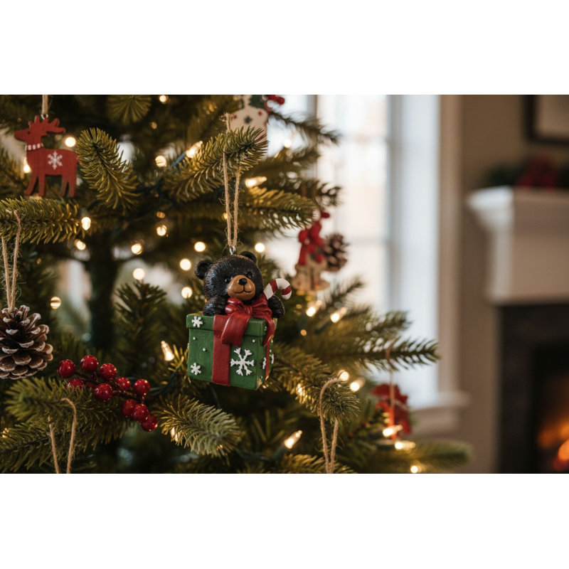 OURS AVEC ORNEMENT BOÎTE CADEAU