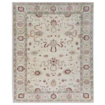 Hand-Knotted High-Quality Ivory Area Rug