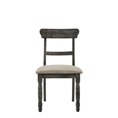Ensemble de 2 chaises d'appoint en lin brun clair patiné au fini gris patiné