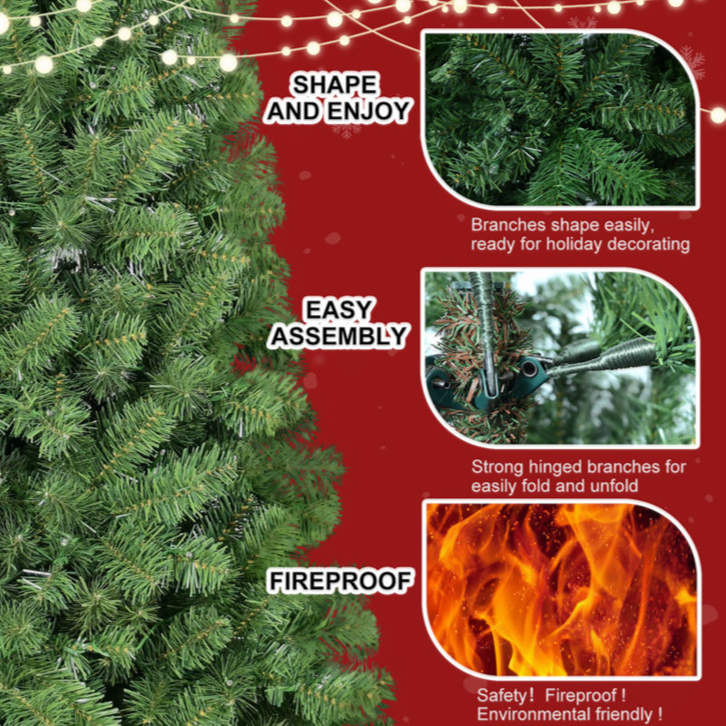 Arbre de Noël à mémoire de forme en PVC, 5'