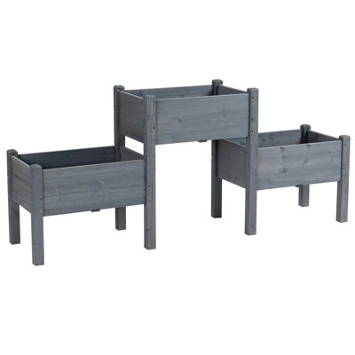 Raised Garden Bed with 3 Planter Box