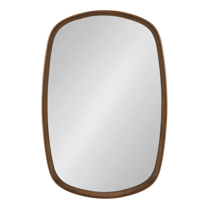 Prema Framed Wall Mirror 20x30 Natural, 30" x 20", Rectangle, Walnut Brown