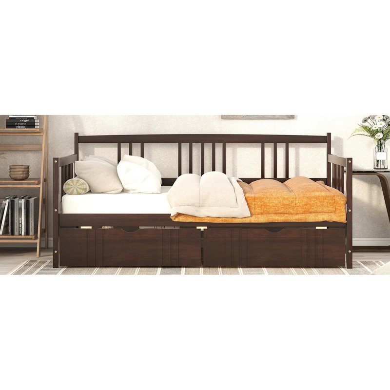 Twin Size Daybed With -colored Drawer Storage Solutions - Maximizes Room Efficiency And Style Attachments Kit Solid Wood For A Functional Bedroom