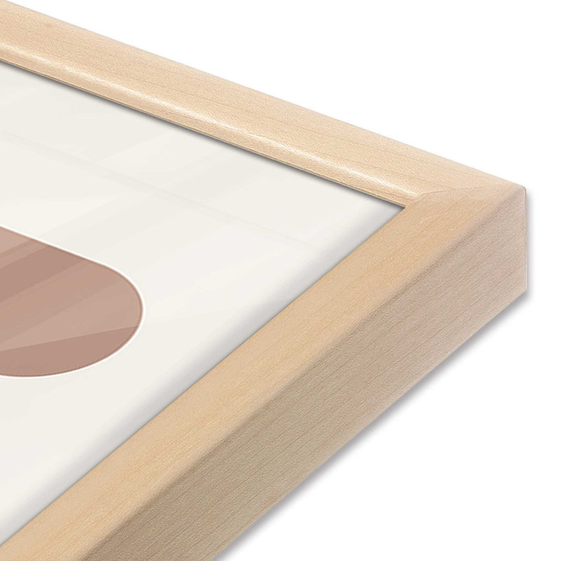 Brown Bauhaus Minimalist Circuitry I Print dans un cadre, H 21 po x l 17 po x P 1,25 po, Érable brut