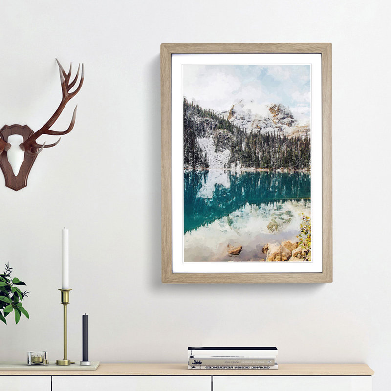 Mount Currie in Canada - Picture Frame Graphic Art Print, 87cm H x 62cm W x 2cm D, Oak Framed