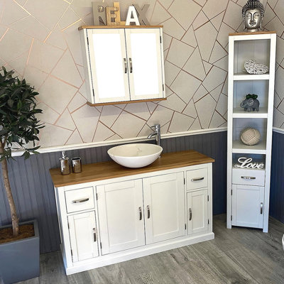 Anoka 1230 mm Freestanding Single Vanity with Vessel Stone Basin