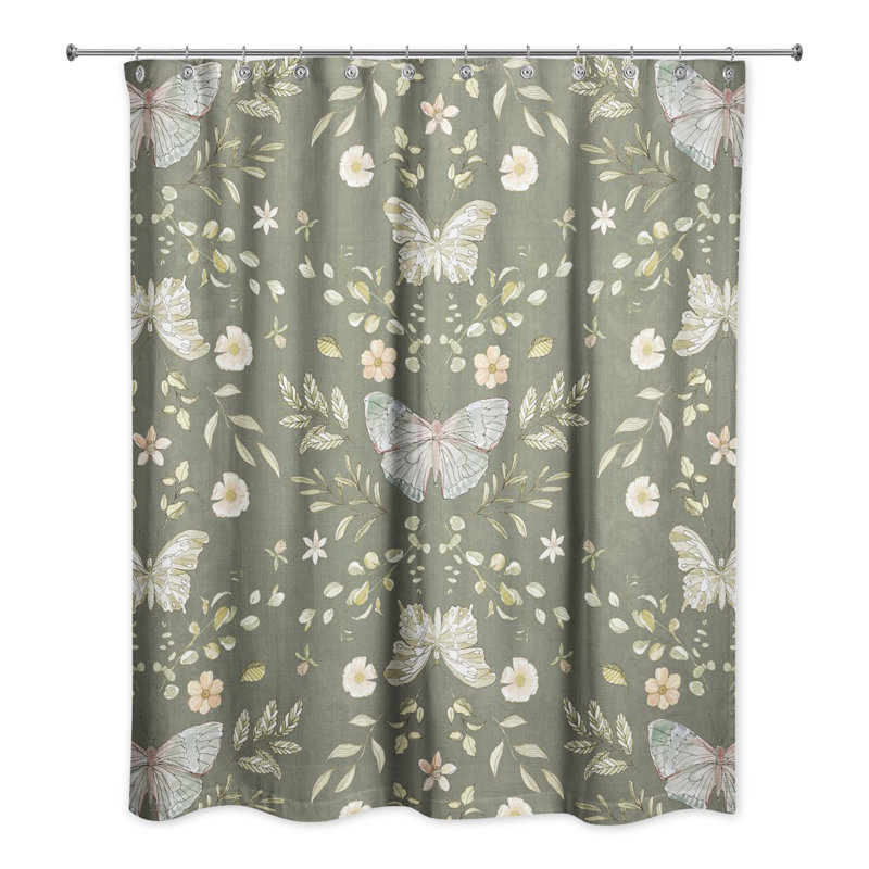 Rideau de douche simple Anglina, Vert