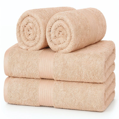 Ensemble de serviettes essuie-mains 100% coton absorbant et à séchage rapide 4 pièces