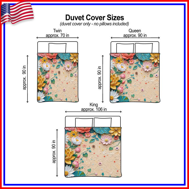 Various Colourful Flowers Duvet Covers, King