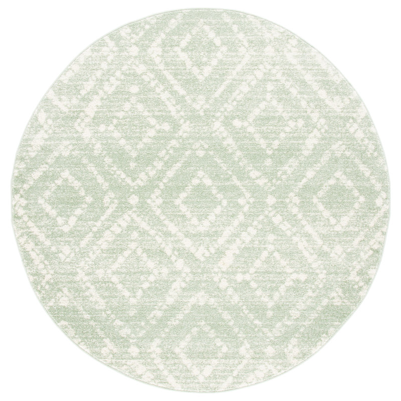 Adirondack Area Rug In Green / Ivory, Round 183 cm