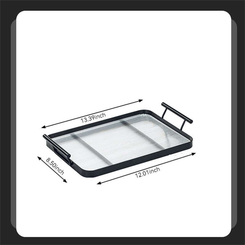 Plateau en métal Kaityln, H 1 po x l 8,5 po x P 13,39 po