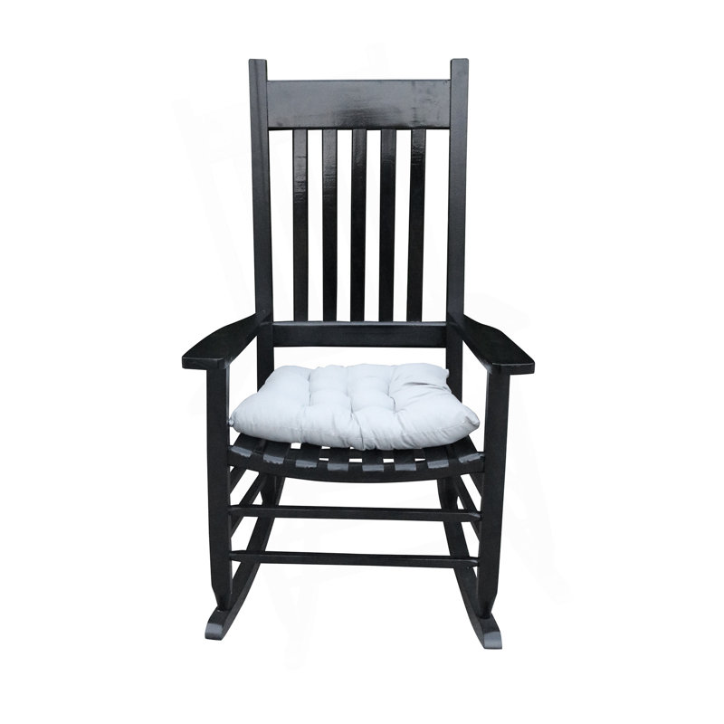Chaise berçante en bois sans tapis, Noir