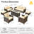 Lou 7 - Person Outdoor Conversation Set, Wicker Patio Sofa & Chair Set with Cushions-111384165-113751503