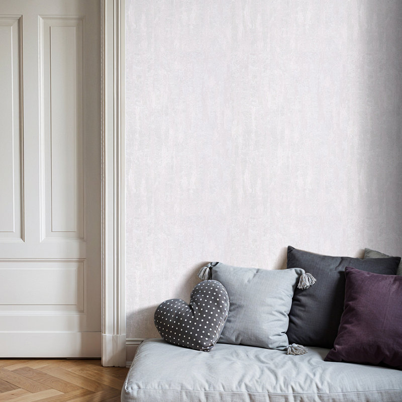 Non-Pasted Non-Woven 3D Embossed Wallpaper Roll, Light Grey