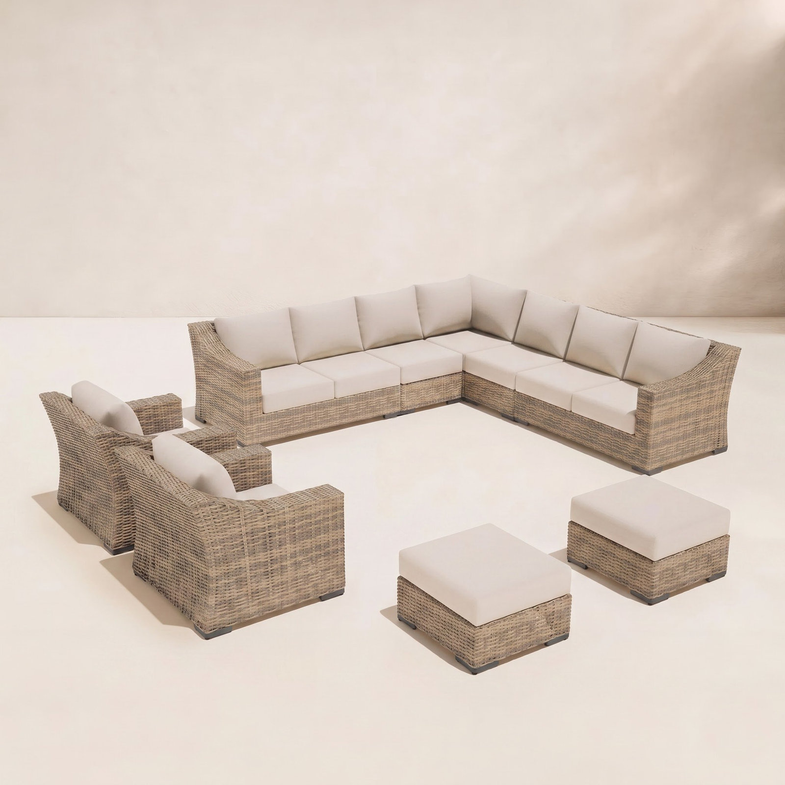 Eloisa 11-Person Patio Seating Group, Tan