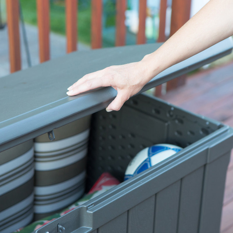 Heavy-Duty 435L Resin Storage Box, Roof Brown